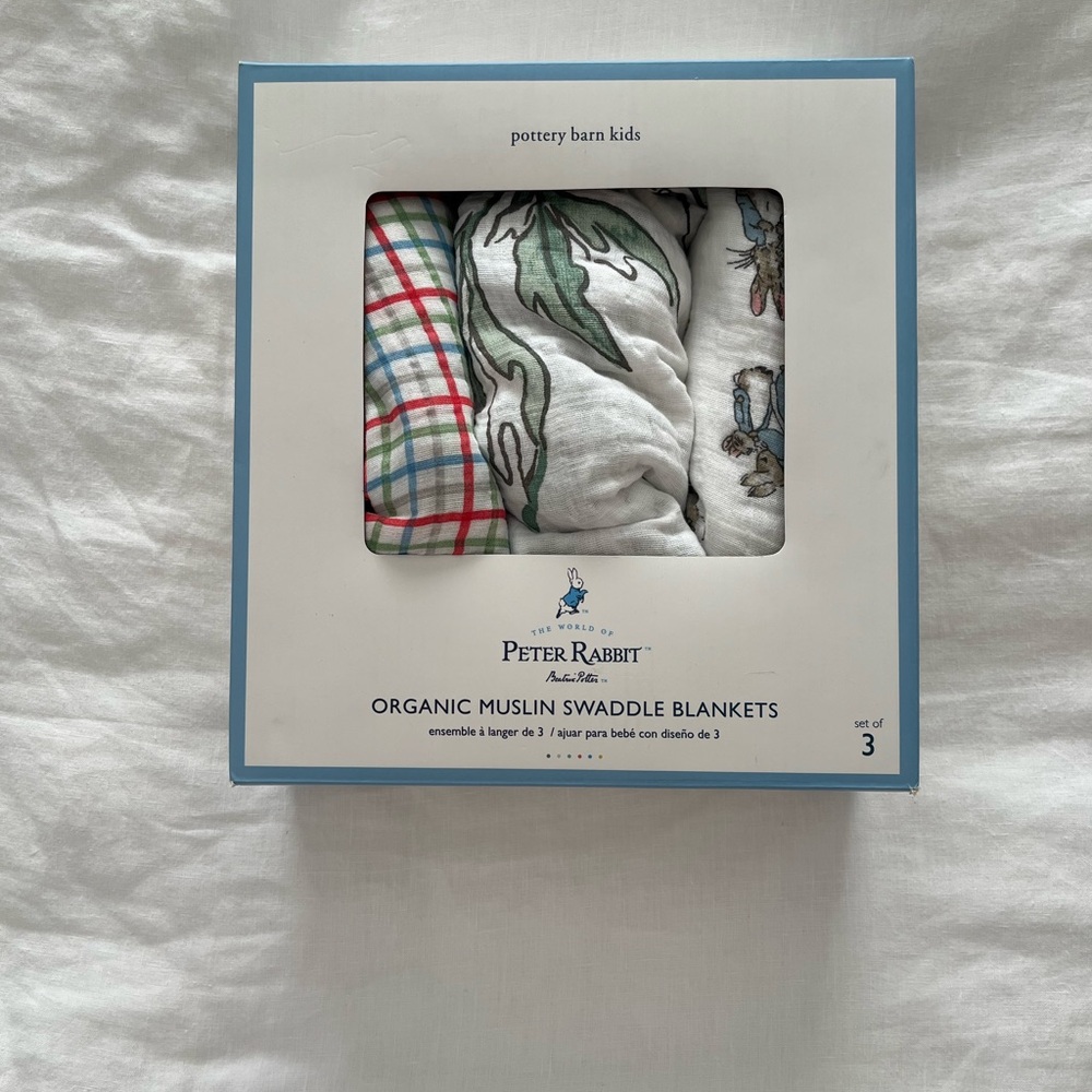 Peter Rabbit Organic Muslin Swaddle Blankets Set